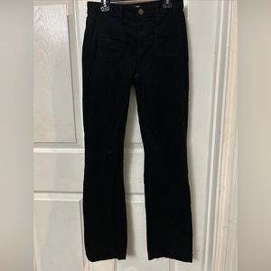 Joie Jeans black high rise corduroy wide leg pants